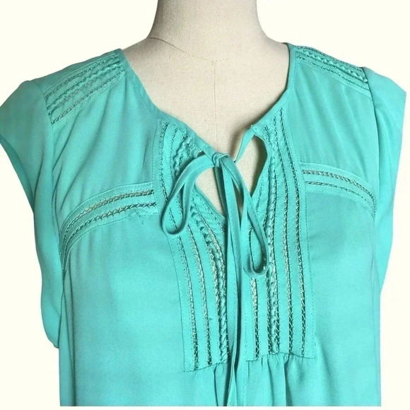 DANIEL RAINN | Women’s Tie-Up Neck Semi Sheer A-Line Sleeveless Top Size S - Picture 6 of 8